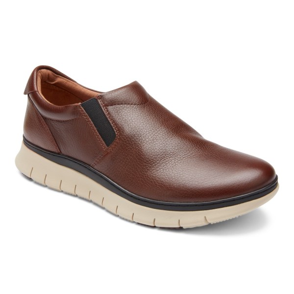 Vionic Casual Shoes Ireland - Khai Slip On Brown - Mens Shoes For Sale | BJNDH-1432
